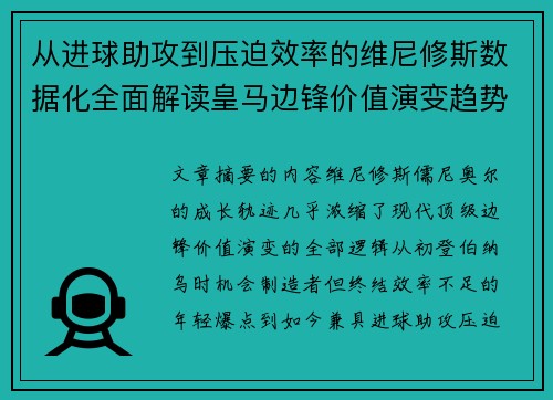 从进球助攻到压迫效率的维尼修斯数据化全面解读皇马边锋价值演变趋势 从进球助攻到压迫效率的维尼修斯数据化全面解读皇马边锋价值演变趋势